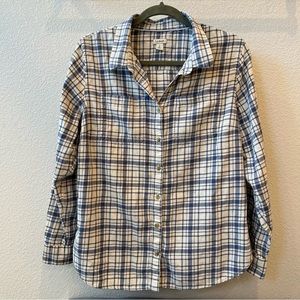 L.L.BEAN Women’s Heritage Washed Twill Shirt Long Sleeve Plaid